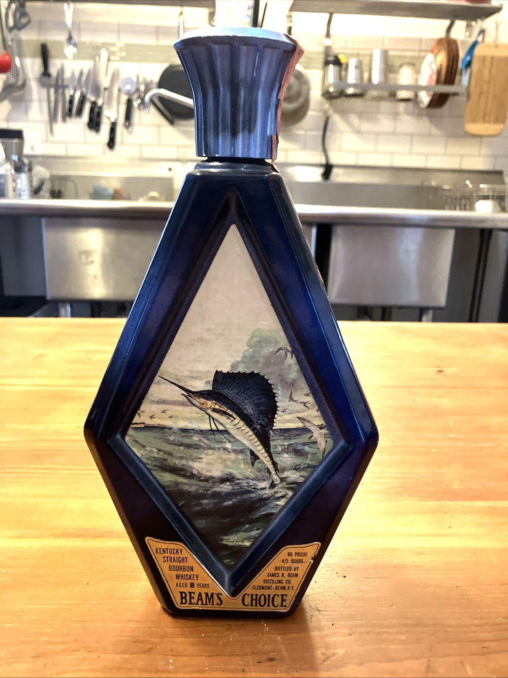 Jim Beam Sailfish James Lockhart Whiskey Bottle Vintage Decanter Ceramic